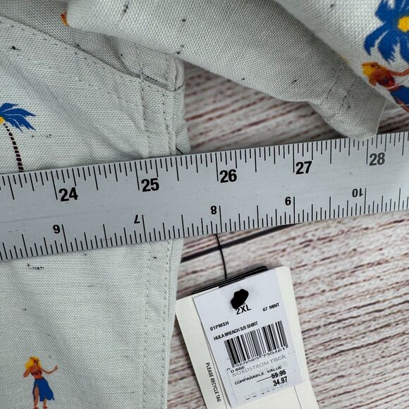 Rip Curl Hula Girl Breach Button Down Shirt Men's Size XXL Mint/Light Green NEW - Picture 11 of 12